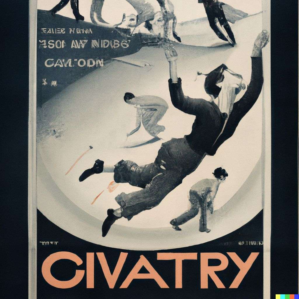 the discovery of gravity, movie poster from the '20s